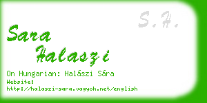sara halaszi business card